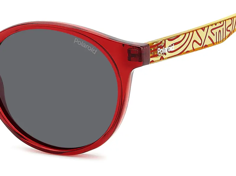 Polaroid Junior PLD 8061/S AHY/M9 Occhiali da sole Policarbonato Rosso Grigio Pantos Polarizzata miniatura 3