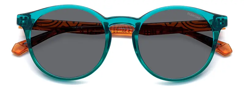 Polaroid Junior PLD 8061/S TCF/M9 Occhiali da sole Policarbonato Azzurro Grigio Pantos Polarizzata miniatura 2