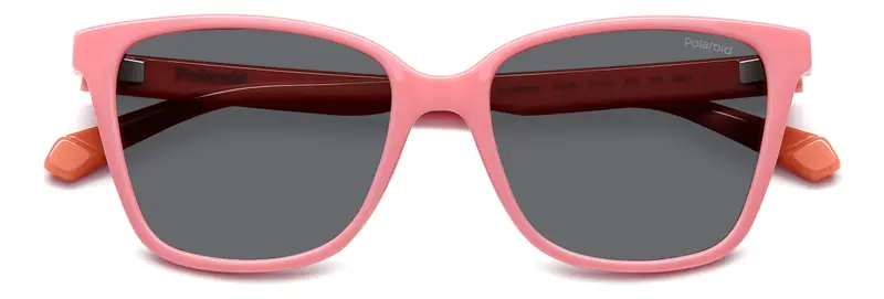 Polaroid Junior PLD 8062/S 35J/M9 Occhiali da sole Policarbonato Rosa Grigio Squadrata Polarizzata miniatura 2