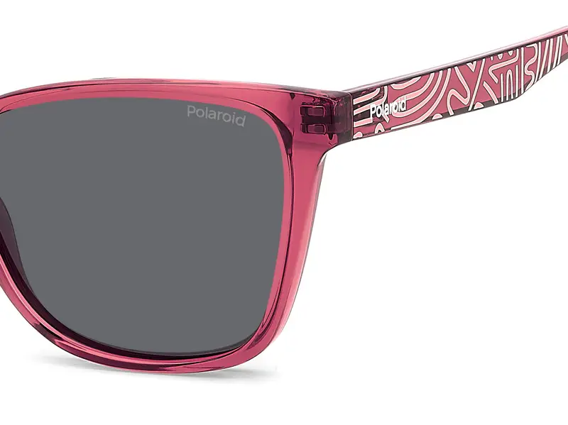 Polaroid Junior PLD 8062/S 8CQ/M9 Occhiali da sole Policarbonato Rosso Grigio Squadrata Polarizzata miniatura 3