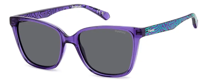 Polaroid Junior PLD 8062/S B3V/M9 Occhiali da sole Policarbonato Viola Grigio Squadrata Polarizzata