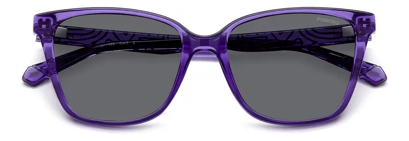 Polaroid Junior PLD 8062/S B3V/M9 Occhiali da sole Policarbonato Viola Grigio Squadrata Polarizzata miniatura 2