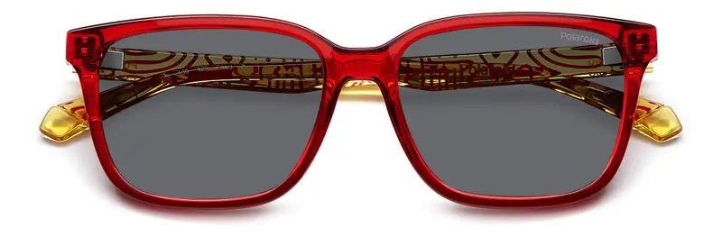 Polaroid Junior PLD 8063/S AHY/M9 Occhiali da sole Policarbonato Rosso Grigio Squadrata Polarizzata miniatura 2