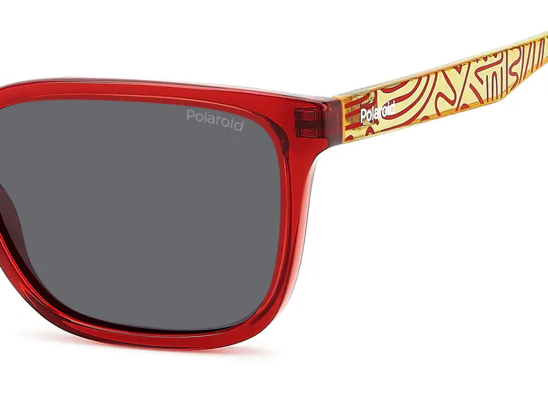 Polaroid Junior PLD 8063/S AHY/M9 Occhiali da sole Policarbonato Rosso Grigio Squadrata Polarizzata miniatura 3