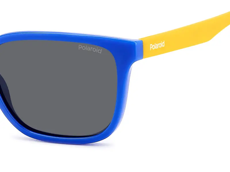 Polaroid Junior PLD 8063/S DCD/M9 Occhiali da sole Policarbonato Blu Grigio Squadrata Polarizzata miniatura 3