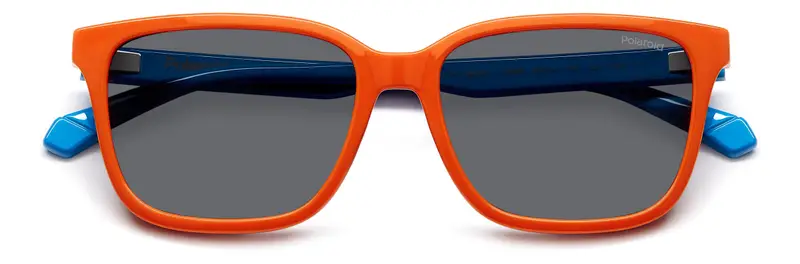 Polaroid Junior PLD 8063/S L7Q/M9 Occhiali da sole Policarbonato Arancione Grigio Squadrata Polarizzata miniatura 2
