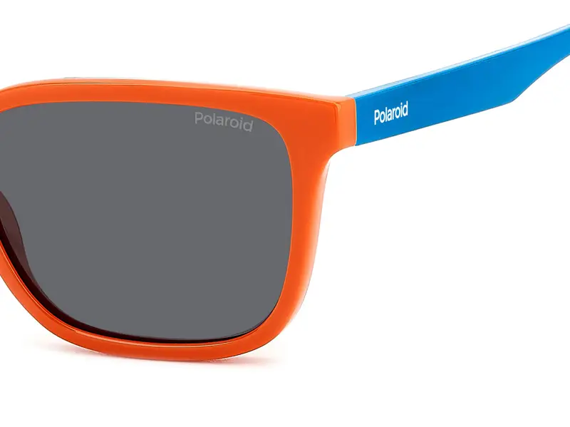 Polaroid Junior PLD 8063/S L7Q/M9 Occhiali da sole Policarbonato Arancione Grigio Squadrata Polarizzata miniatura 3