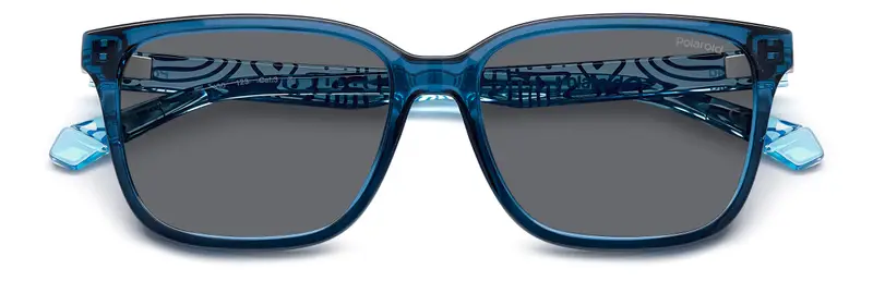 Polaroid Junior PLD 8063/S ZX9/M9 Occhiali da sole Policarbonato Blu Grigio Squadrata Polarizzata miniatura 2