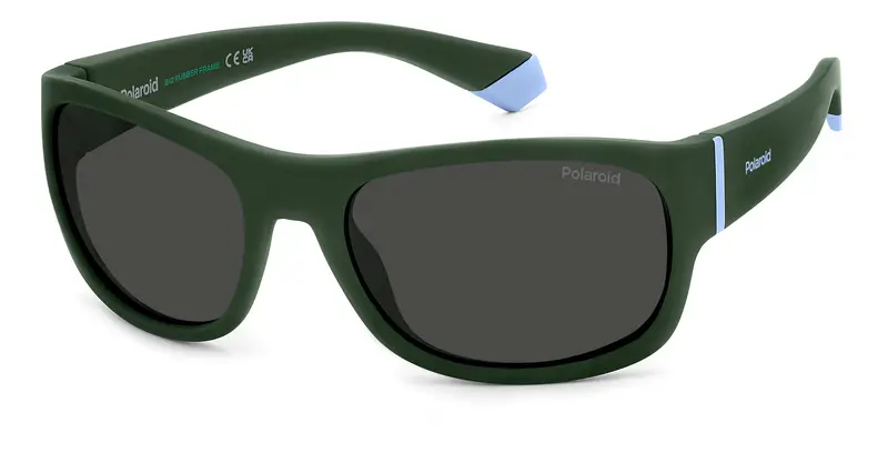 Polaroid Junior PLD 8064/S 1ED/M9 Occhiali da sole  Verde Grigio Squadrata Polarizzata