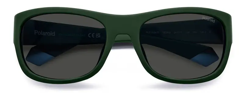 Polaroid Junior PLD 8064/S 1ED/M9 Occhiali da sole Verde Grigio Squadrata Polarizzata miniatura 2