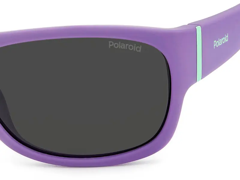 Polaroid Junior PLD 8064/S B3V/M9 Occhiali da sole Viola Grigio Squadrata Polarizzata miniatura 3