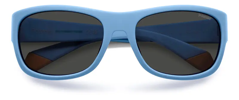 Polaroid Junior PLD 8064/S MVU/M9 Occhiali da sole Azzurro Grigio Squadrata Polarizzata miniatura 2