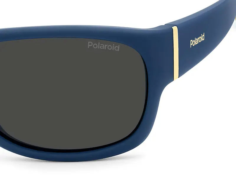 Polaroid Junior PLD 8064/S PJP/M9 Occhiali da sole Blu Grigio Squadrata Polarizzata miniatura 3
