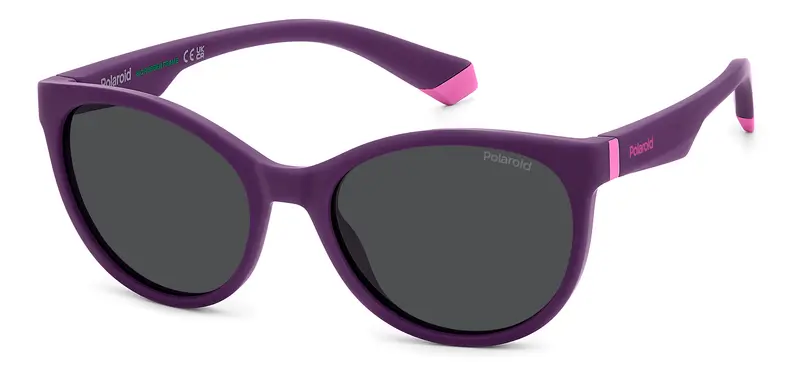 Polaroid Junior PLD 8065/S B3V/M9 Occhiali da sole  Viola Grigio Cat Eye Polarizzata