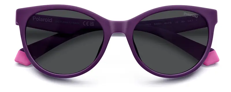 Polaroid Junior PLD 8065/S B3V/M9 Occhiali da sole Viola Grigio Cat Eye Polarizzata miniatura 2
