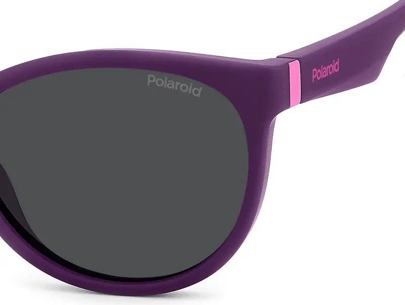 Polaroid Junior PLD 8065/S B3V/M9 Occhiali da sole Viola Grigio Cat Eye Polarizzata miniatura 3