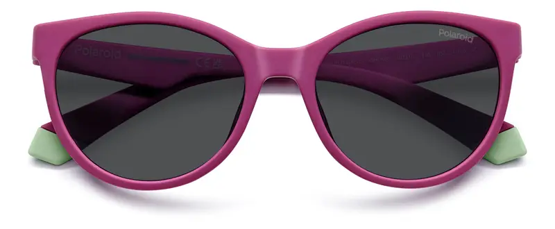 Polaroid Junior PLD 8065/S QHO/M9 Occhiali da sole Viola Grigio Cat Eye Polarizzata miniatura 2
