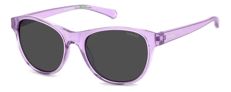 Polaroid Junior PLD 8066/S 789/M9 Occhiali da sole Policarbonato Viola Grigio Squadrata Polarizzata
