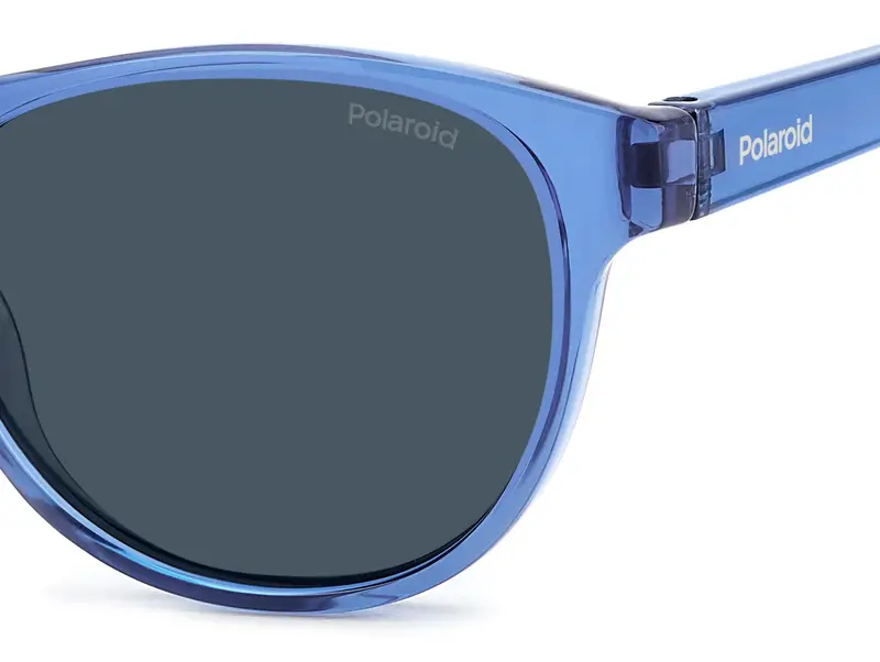 Polaroid Junior PLD 8066/S PJP/C3 Occhiali da sole Policarbonato Blu Blu Squadrata Polarizzata miniatura 3