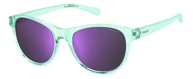 Polaroid Junior PLD 8066/S WK2/MF Occhiali da sole Policarbonato Azzurro Viola Squadrata Polarizzata Specchiato