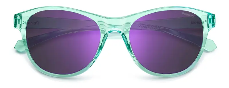 Polaroid Junior PLD 8066/S WK2/MF Occhiali da sole Policarbonato Azzurro Viola Squadrata Polarizzata Specchiato miniatura 2