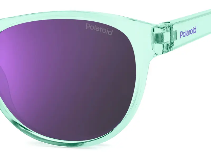 Polaroid Junior PLD 8066/S WK2/MF Occhiali da sole Policarbonato Azzurro Viola Squadrata Polarizzata Specchiato miniatura 3