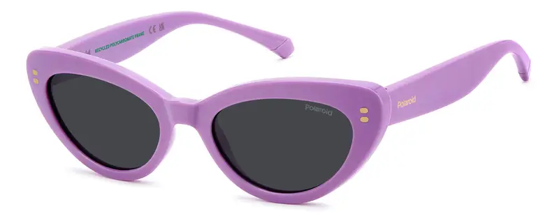 Junior PLD 8068/S B3V/M9 Occhiali da sole Policarbonato Viola Grigio Cat Eye Polarizzata