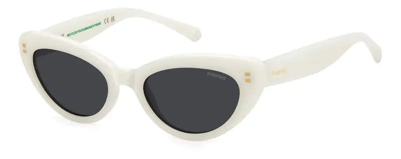 Junior PLD 8068/S VK6/M9 Occhiali da sole Policarbonato Bianco Grigio Cat Eye Polarizzata