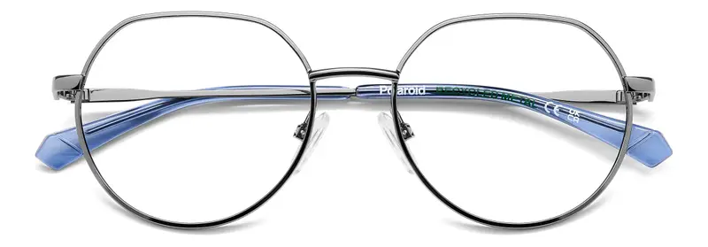 Polaroid Junior PLD D839 KJ1 Montature da vista Metallo Rutenio Rotonda Normale miniatura 2