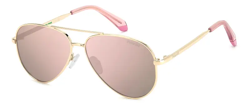 Junior Polaroid PLD 8073/S EYR/JQ Occhiali da sole Metallo Oro Rosa Pilot Polarizzata Multistrato