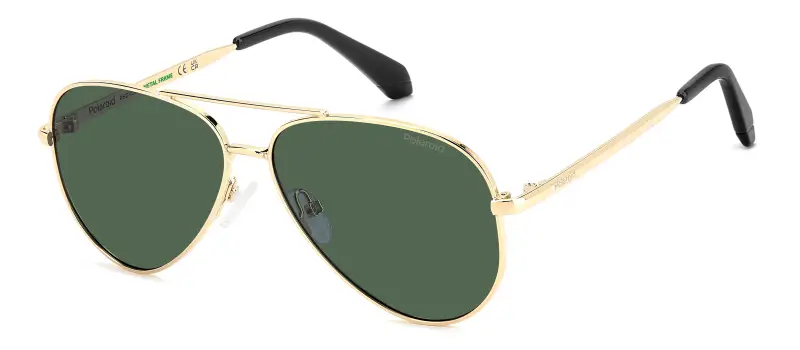 Junior Polaroid PLD 8073/S PEF/UC Occhiali da sole Metallo Oro Verde Pilot Polarizzata