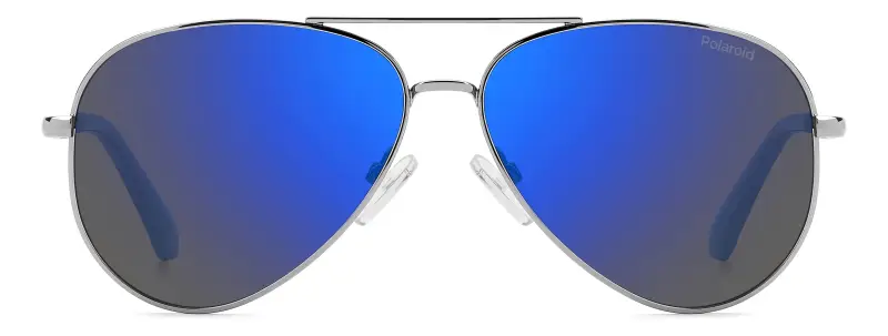 Junior Polaroid PLD 8073/S V84/5X Occhiali da sole Metallo Rutenio Blu Pilot Polarizzata Specchiato miniatura 2