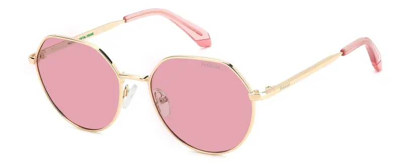 Junior Polaroid PLD 8074/S EYR/0F Occhiali da sole Metallo Oro Rosa Rotonda Polarizzata