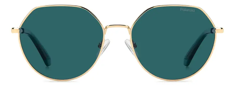 Junior Polaroid PLD 8074/S OGA/C3 Occhiali da sole Metallo Oro Blu Rotonda Polarizzata miniatura 2