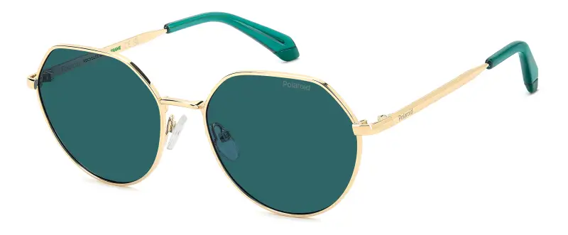 Junior Polaroid PLD 8074/S OGA/C3 Occhiali da sole Metallo Oro Blu Rotonda Polarizzata