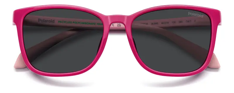 Junior Polaroid PLD 8077/S 35J/M9 Occhiali da sole Policarbonato Rosa Grigio Squadrata Polarizzata miniatura 3