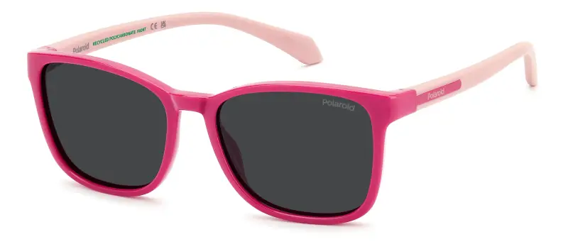 Junior Polaroid PLD 8077/S 35J/M9 Occhiali da sole Policarbonato Rosa Grigio Squadrata Polarizzata
