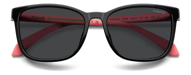 Junior Polaroid PLD 8077/S 807/M9 Occhiali da sole Policarbonato Nero Grigio Squadrata Polarizzata miniatura 3
