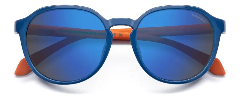 Junior Polaroid PLD 8078/S PJP/5X Occhiali da sole Policarbonato Blu Blu Pantos Polarizzata Specchiato miniatura 3