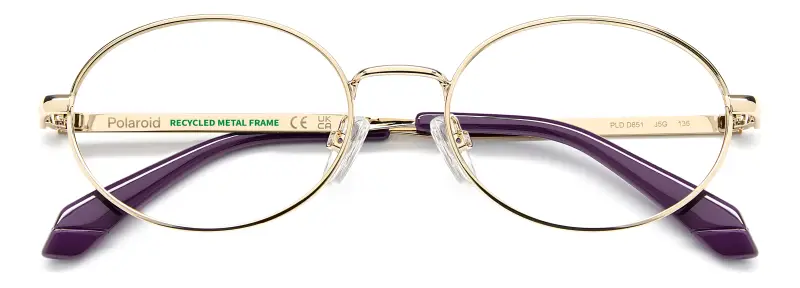 Junior Polaroid PLD D851 J5G Montature da vista Metallo Oro Rotonda Normale miniatura 3