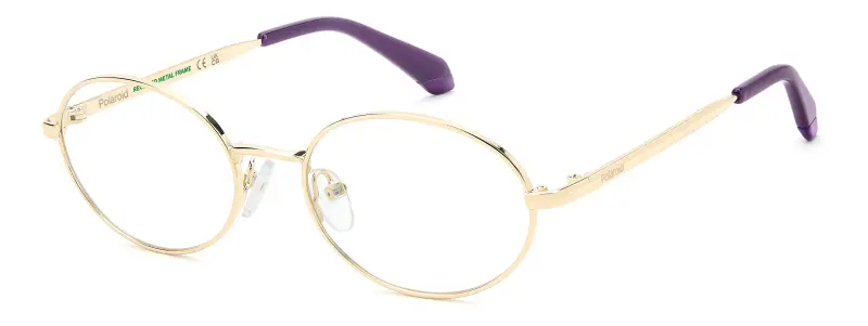 Junior Polaroid PLD D851 J5G Montature da vista Metallo Oro Rotonda Normale