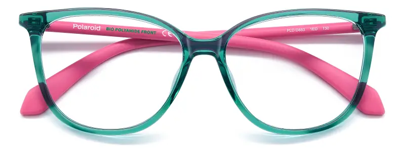 Junior Polaroid PLD D853 1ED Montature da vista Eco-poliammide Verde Farfalla Normale miniatura 3