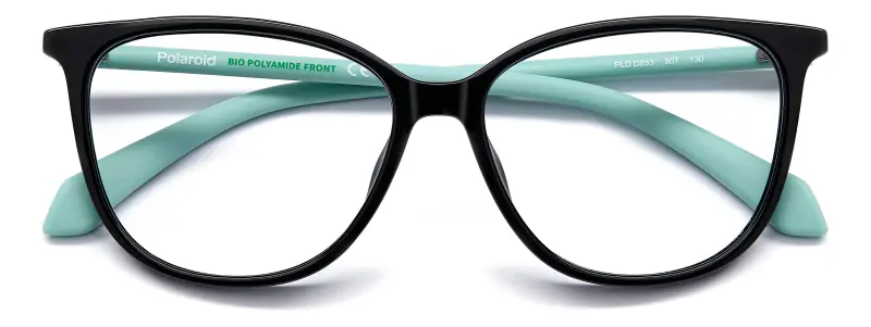 Junior Polaroid PLD D853 807 Montature da vista Eco-poliammide Nero Farfalla Normale miniatura 3