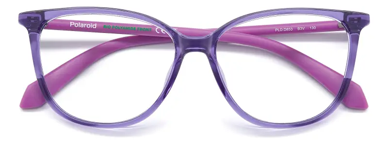 Junior Polaroid PLD D853 B3V Montature da vista Eco-poliammide Viola Farfalla Normale miniatura 3