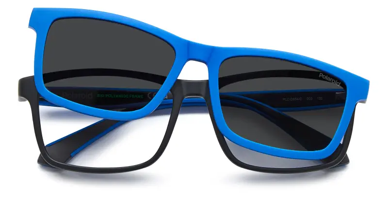 Junior Polaroid PLD D854/C 003/M9 Montature da vista Eco-poliammide Nero Grigio Squadrata Polarizzata miniatura 3