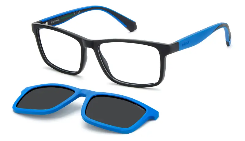 Junior Polaroid PLD D854/C 003/M9 Montature da vista Eco-poliammide Nero Grigio Squadrata Polarizzata