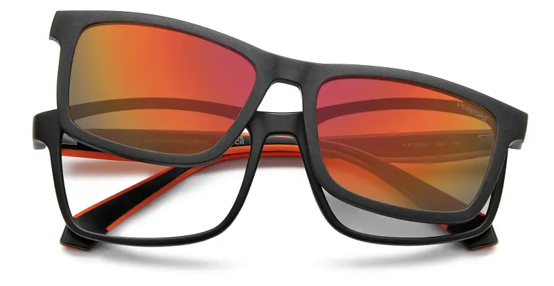 Junior Polaroid PLD D854/C RC2/OZ Montature da vista Eco-poliammide Nero Rosso Squadrata Polarizzata Multistrato miniatura 3