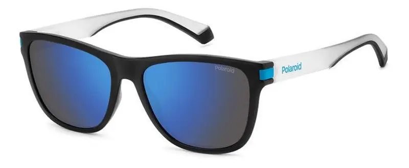Polaroid Unisex PLD 2138/S 0VK/5X Occhiali da sole Plastica Nero opaco/Blue Blu Squadrata Polarizzata Specchiato