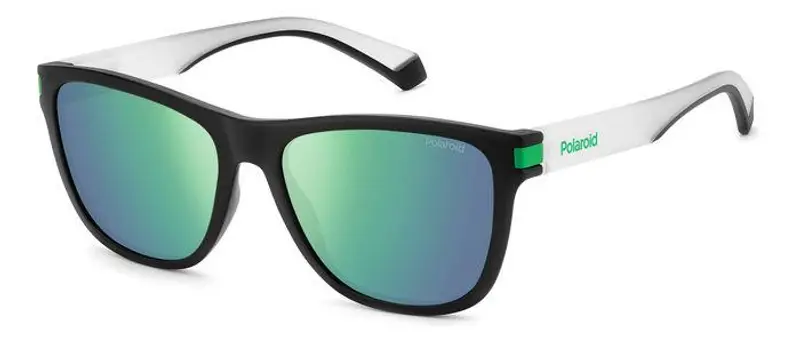 Polaroid Unisex PLD 2138/S 3OL/5Z Occhiali da sole Plastica Nero opaco / Verde Verde Squadrata Polarizzata Specchiato