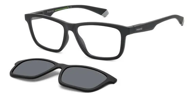 Polaroid Unisex PLD 2147/CS O6W/M9 Montature da vista Plastica Nero Grigio Squadrata Polarizzata